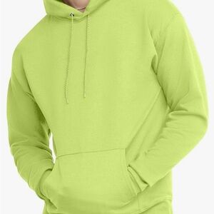 Hanes EcoSmart Men's Hoodie in Safety Green, Size Medium